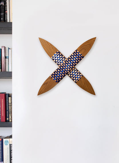 Blues And Copper Walnut Putiputi - Medium