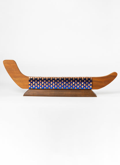 Blues and Copper Waka on Plinth