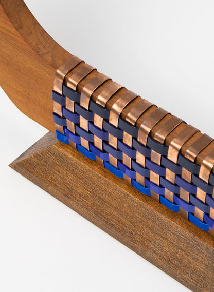 Blues and Copper Waka on Plinth