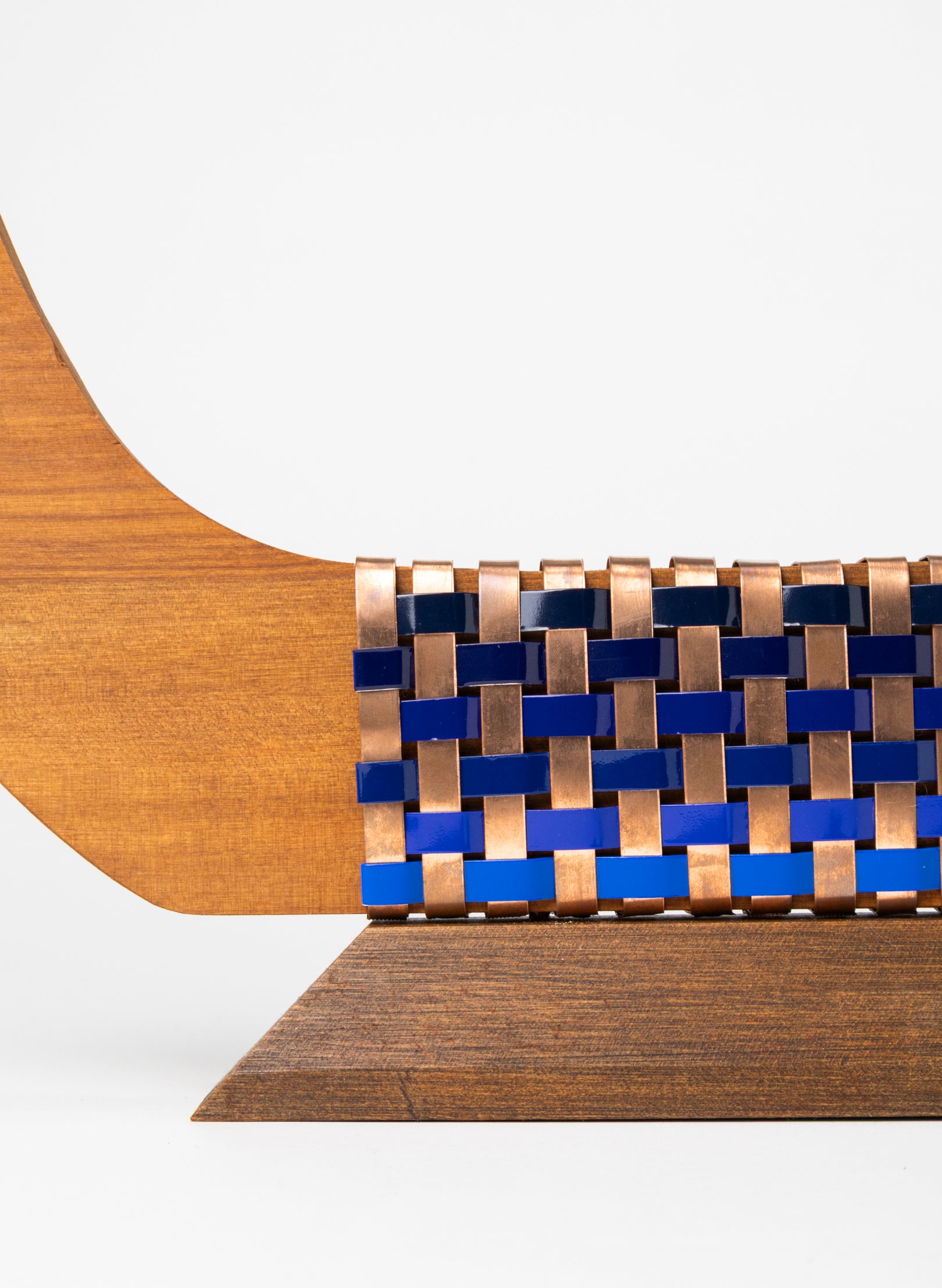 Blues and Copper Waka on Plinth