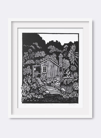 Kuranui Bay - Wood Cut Print
