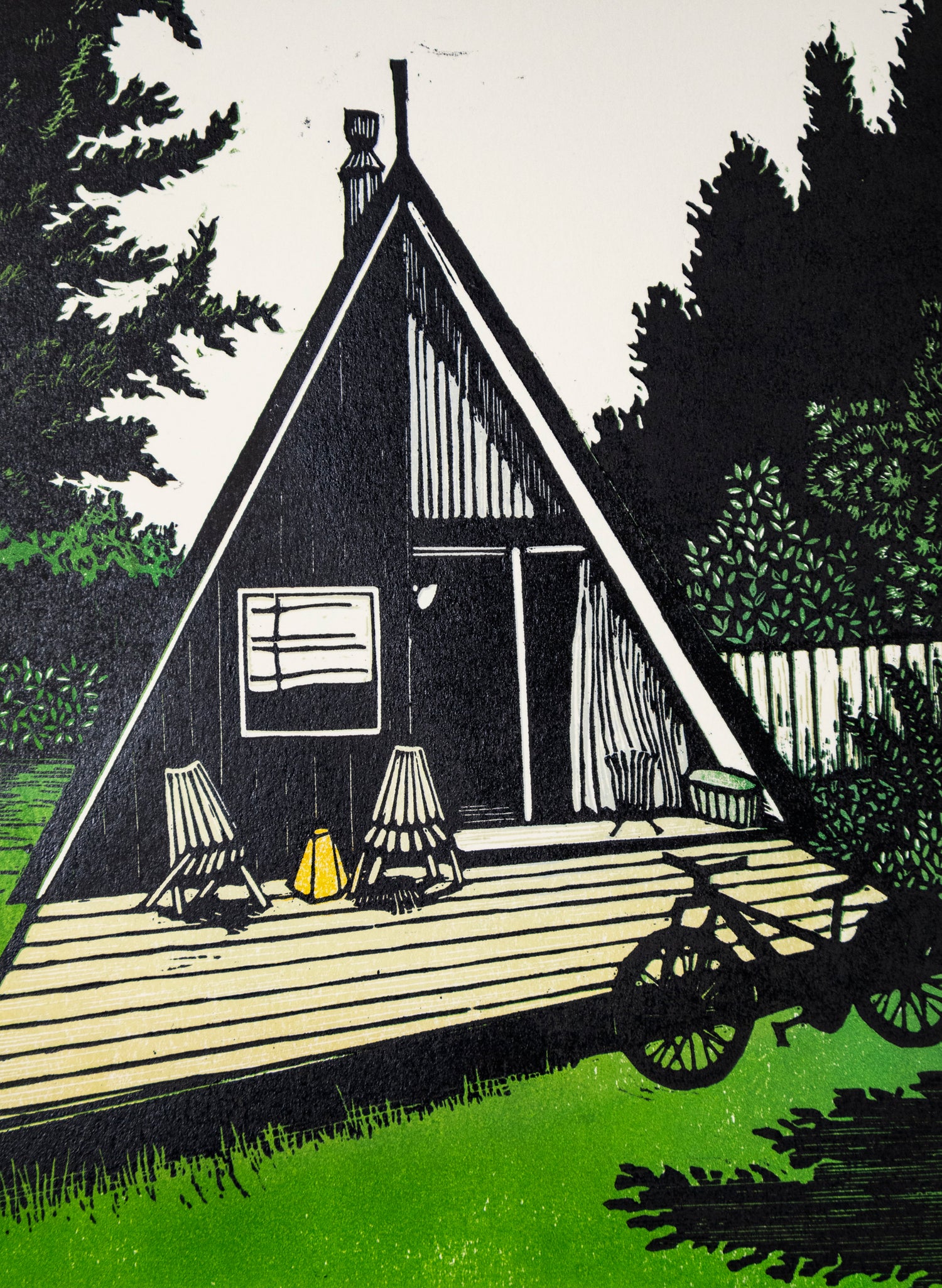 Ohakune (Colour) -  Wood Cut Print