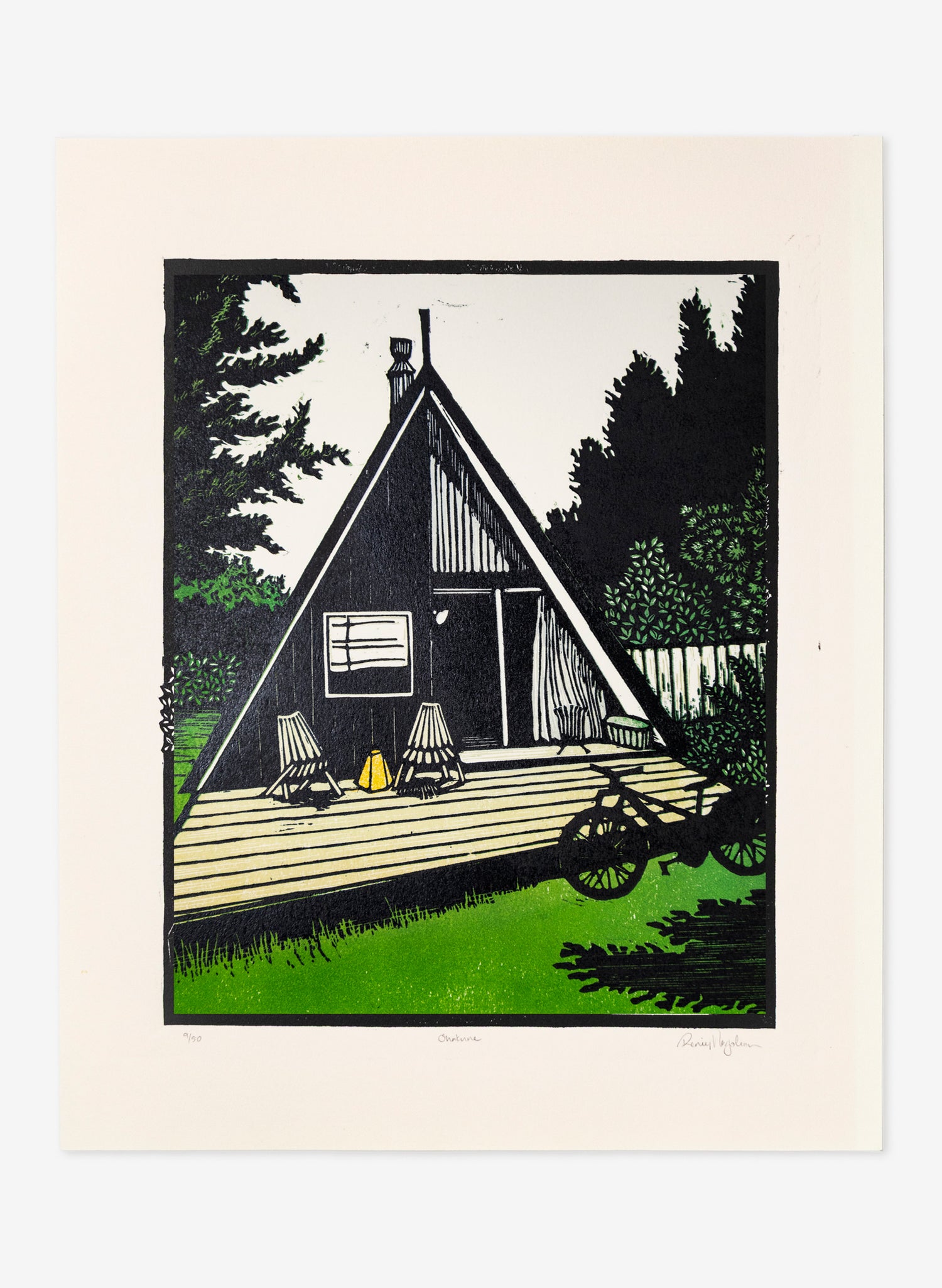 Ohakune (Colour) -  Wood Cut Print