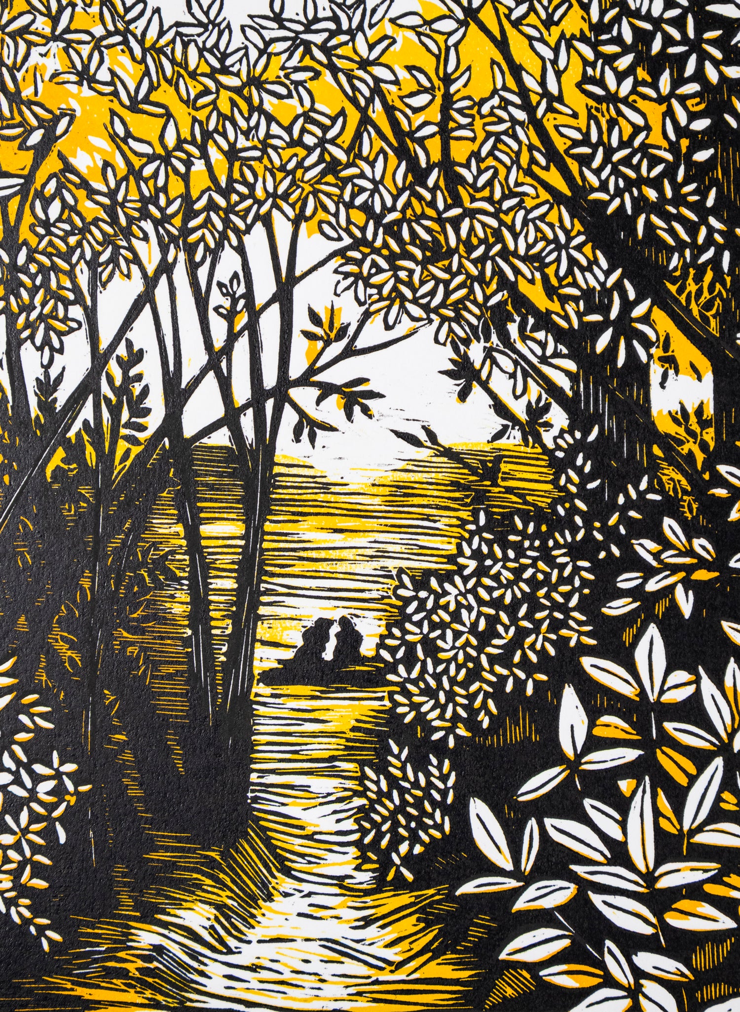 Golden Bay (Orange) -  Wood Cut Print