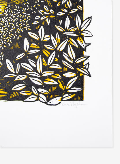 Golden Bay (Orange) -  Wood Cut Print