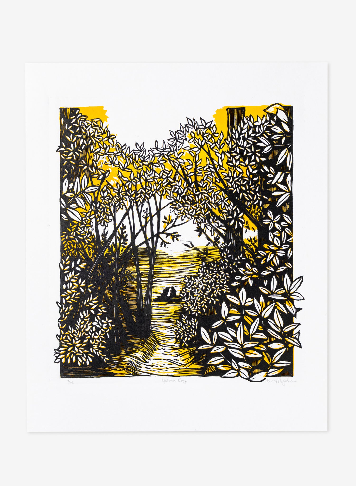 Golden Bay (Orange) -  Wood Cut Print