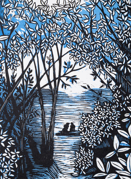 Golden Bay (Blue) -  Wood Cut Print