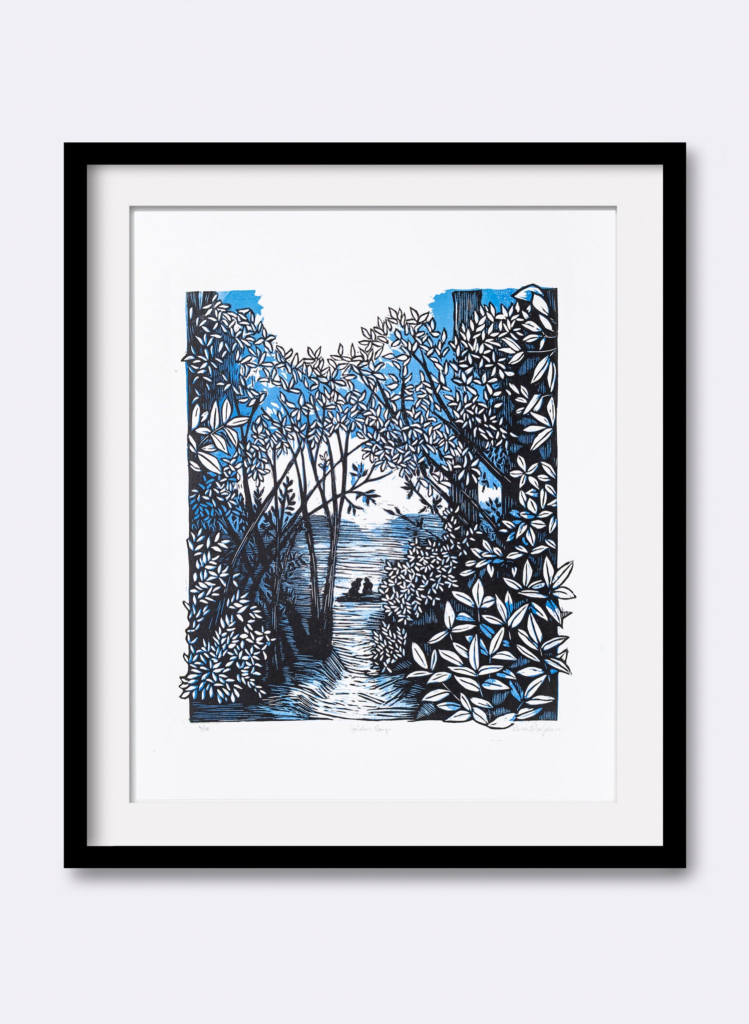 Golden Bay (Blue) -  Wood Cut Print