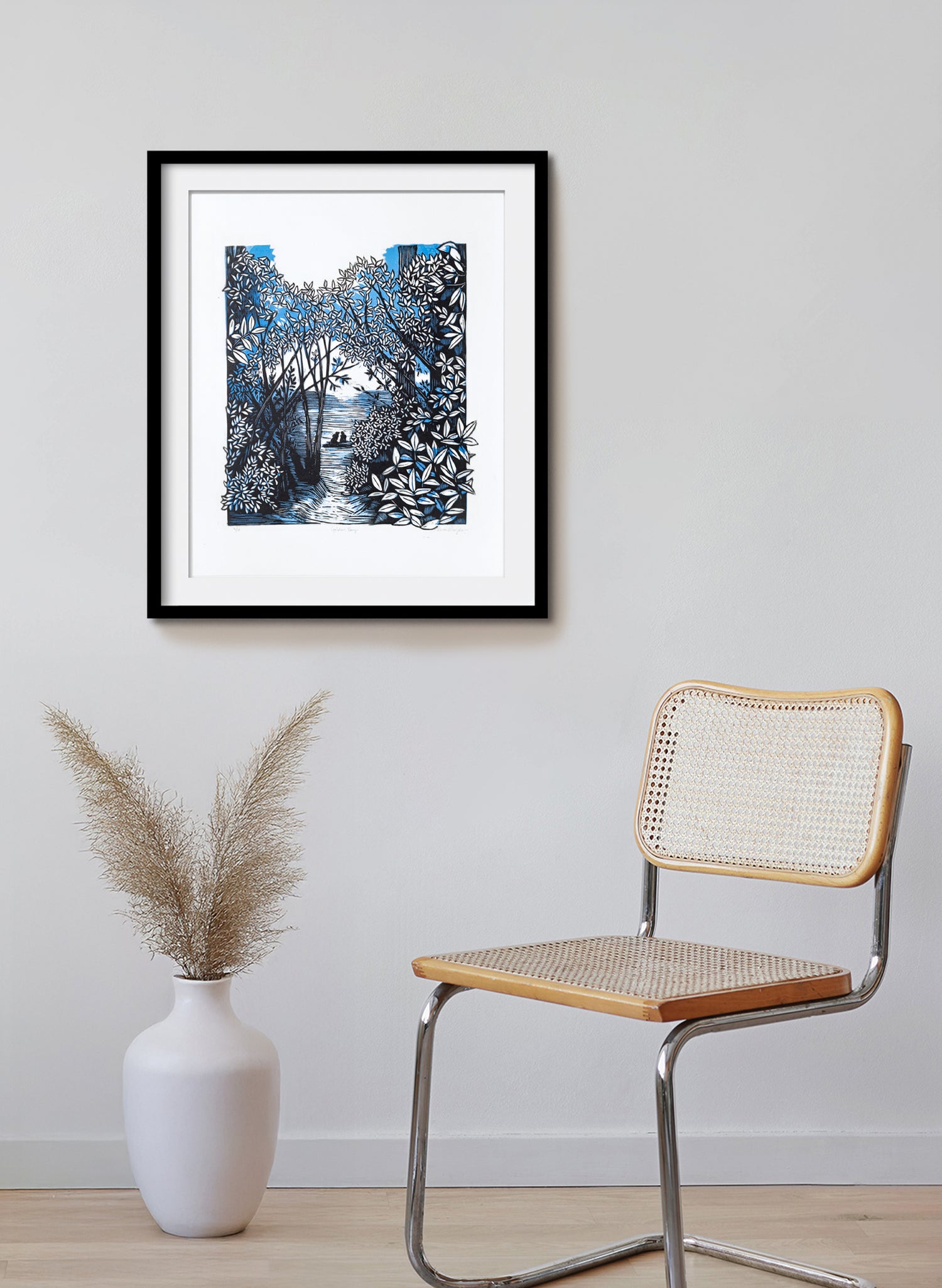 Golden Bay (Blue) -  Wood Cut Print