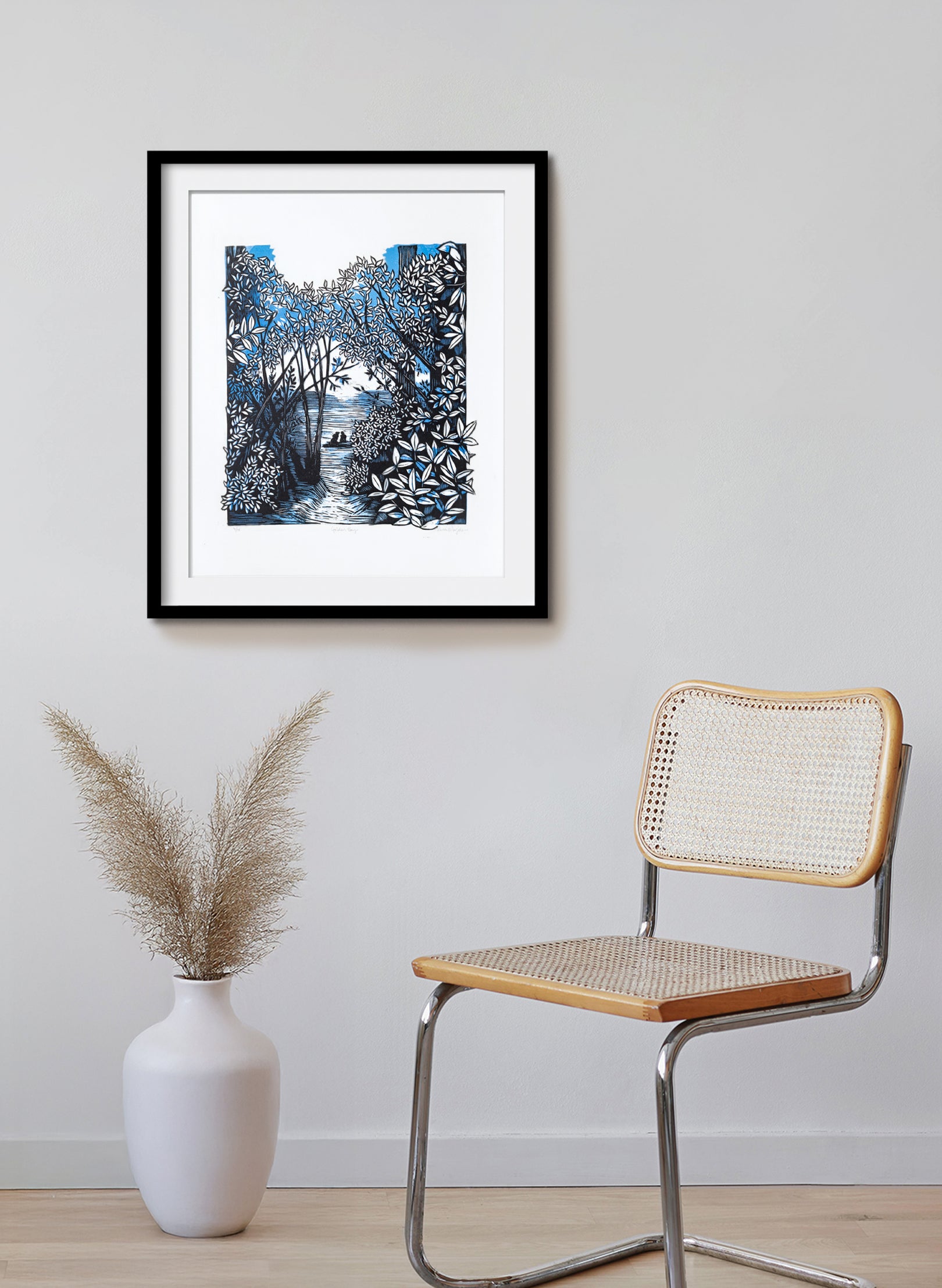 Golden Bay (Blue) -  Wood Cut Print