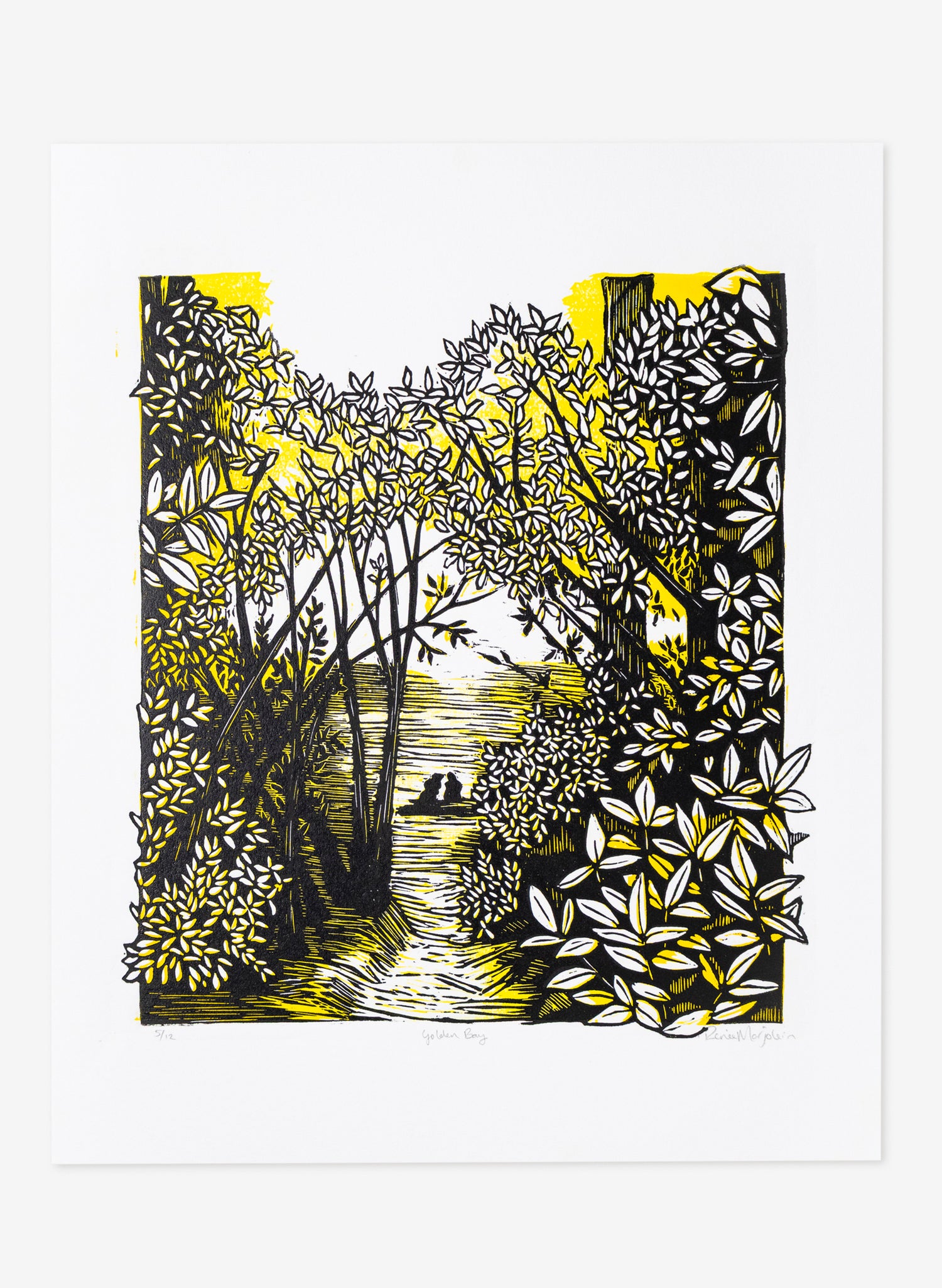 Golden Bay (Yellow) -  Wood Cut Print