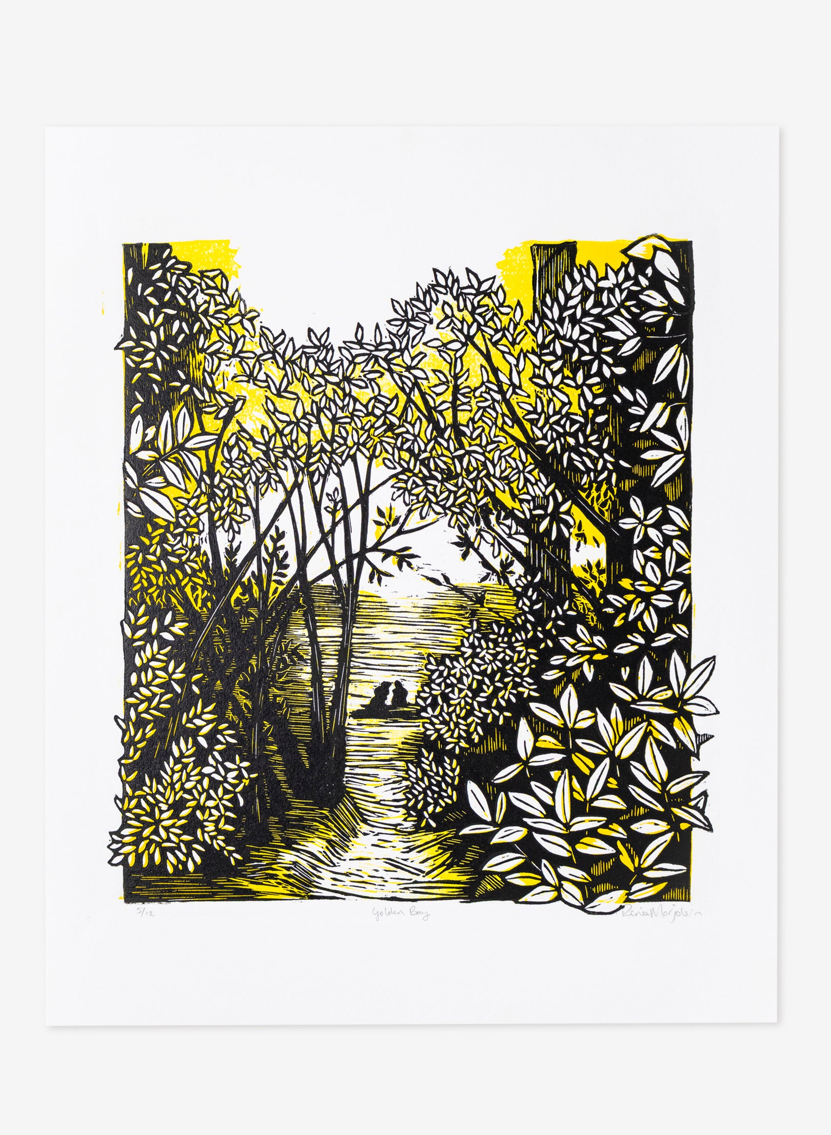 Golden Bay (Yellow) -  Wood Cut Print