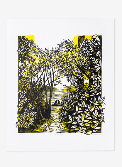 Golden Bay (Yellow) -  Wood Cut Print