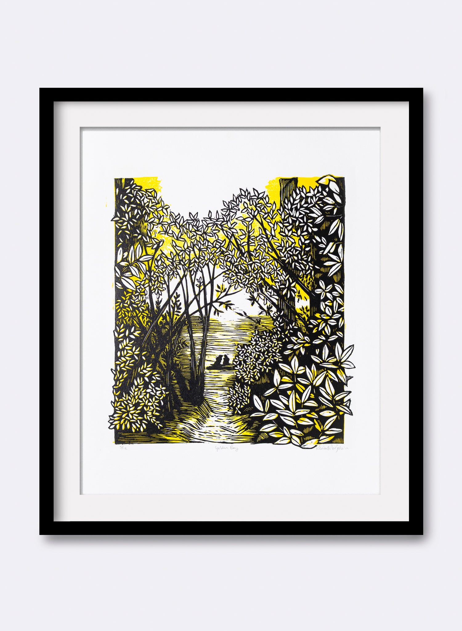 Golden Bay (Yellow) -  Wood Cut Print