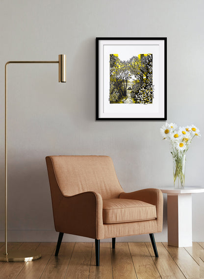 Golden Bay (Yellow) -  Wood Cut Print