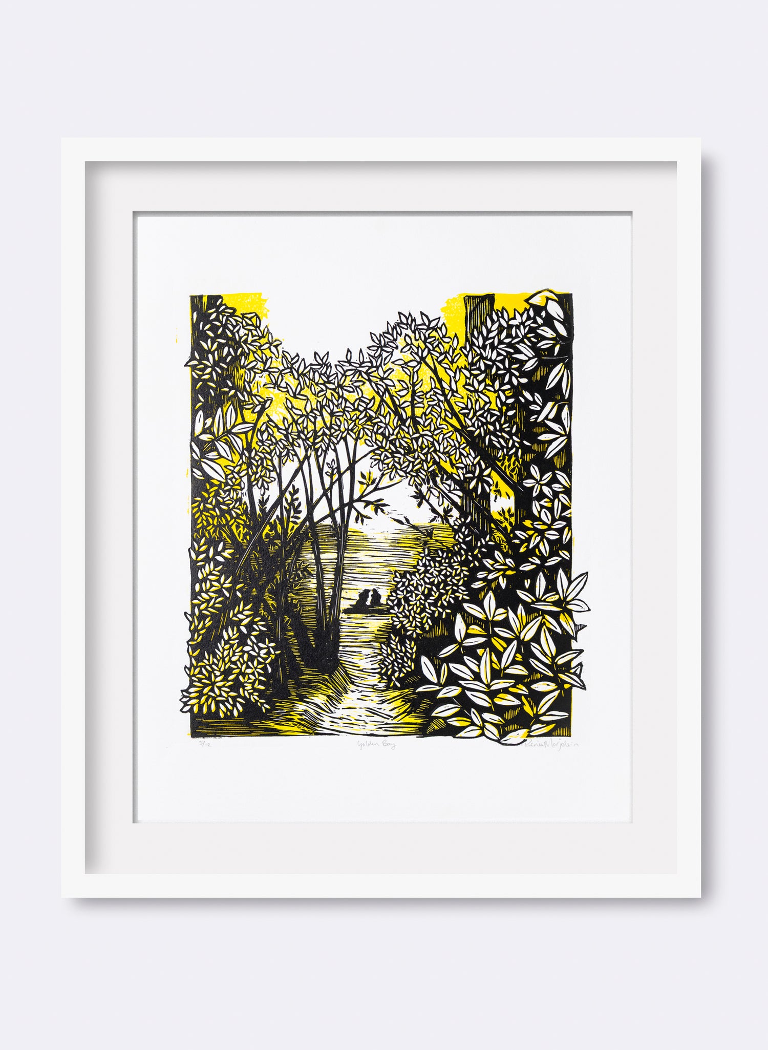 Golden Bay (Yellow) -  Wood Cut Print