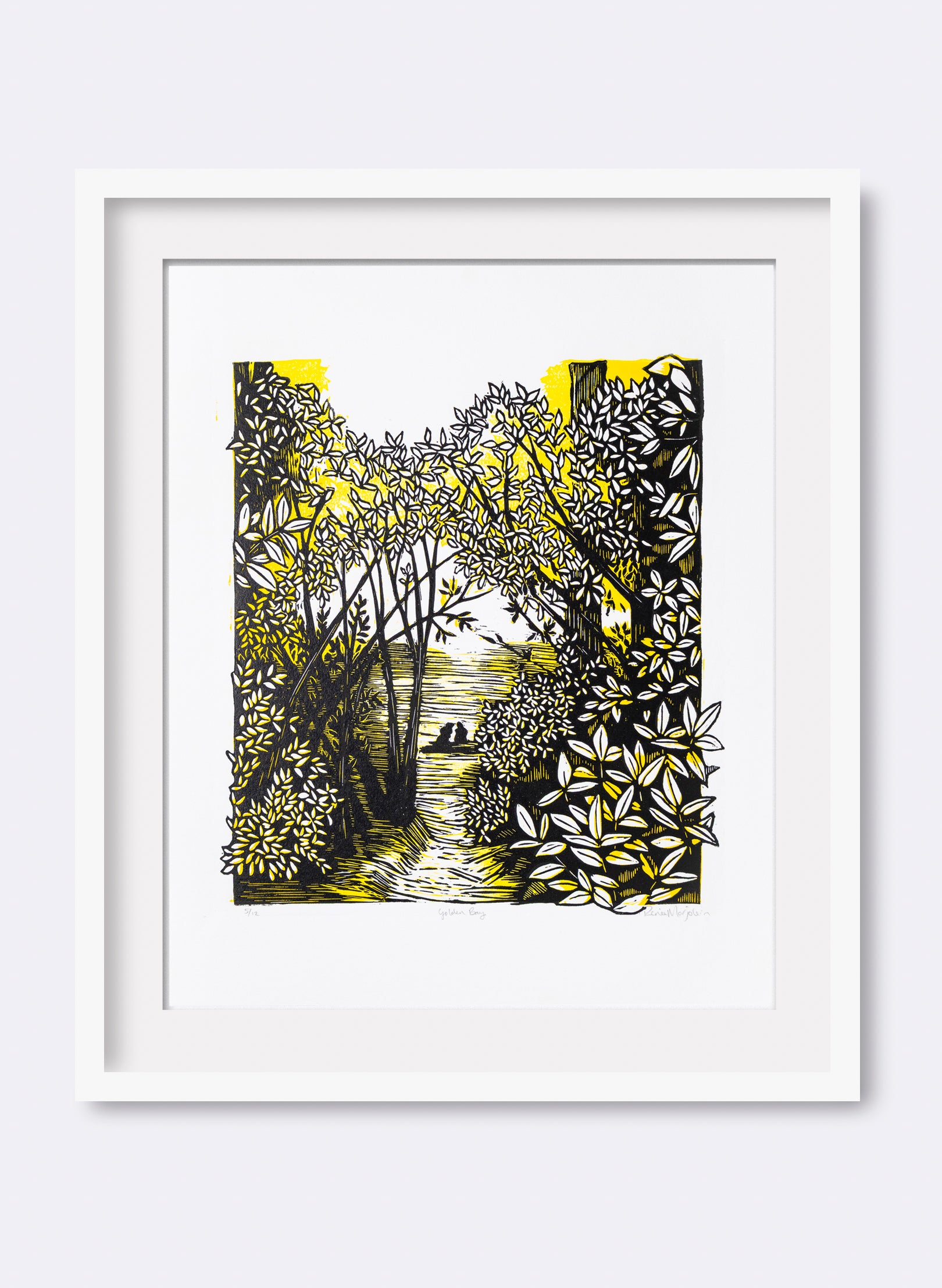 Golden Bay (Yellow) -  Wood Cut Print