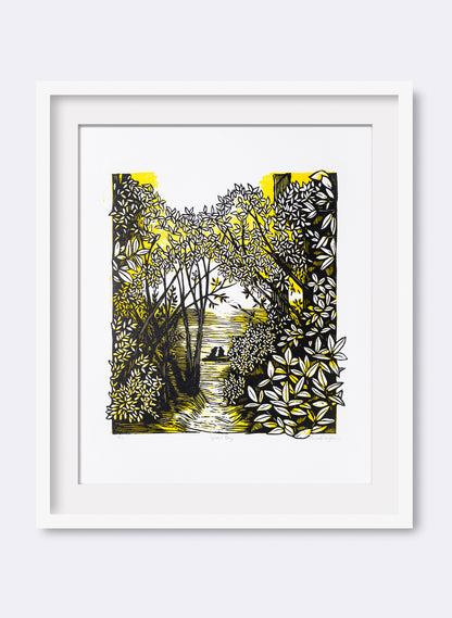 Golden Bay (Yellow) -  Wood Cut Print