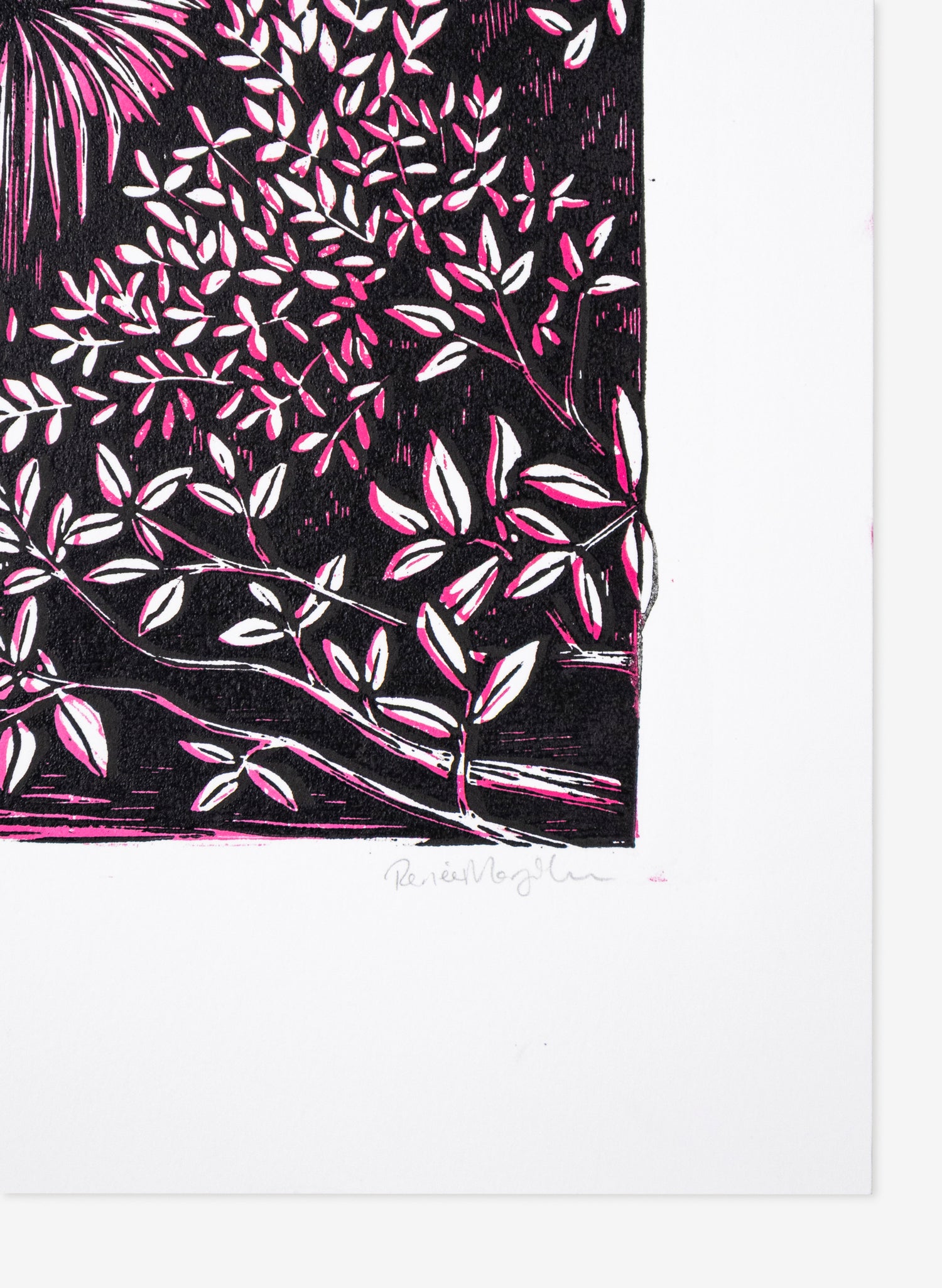 Pause (Pink) -  Wood Cut Print