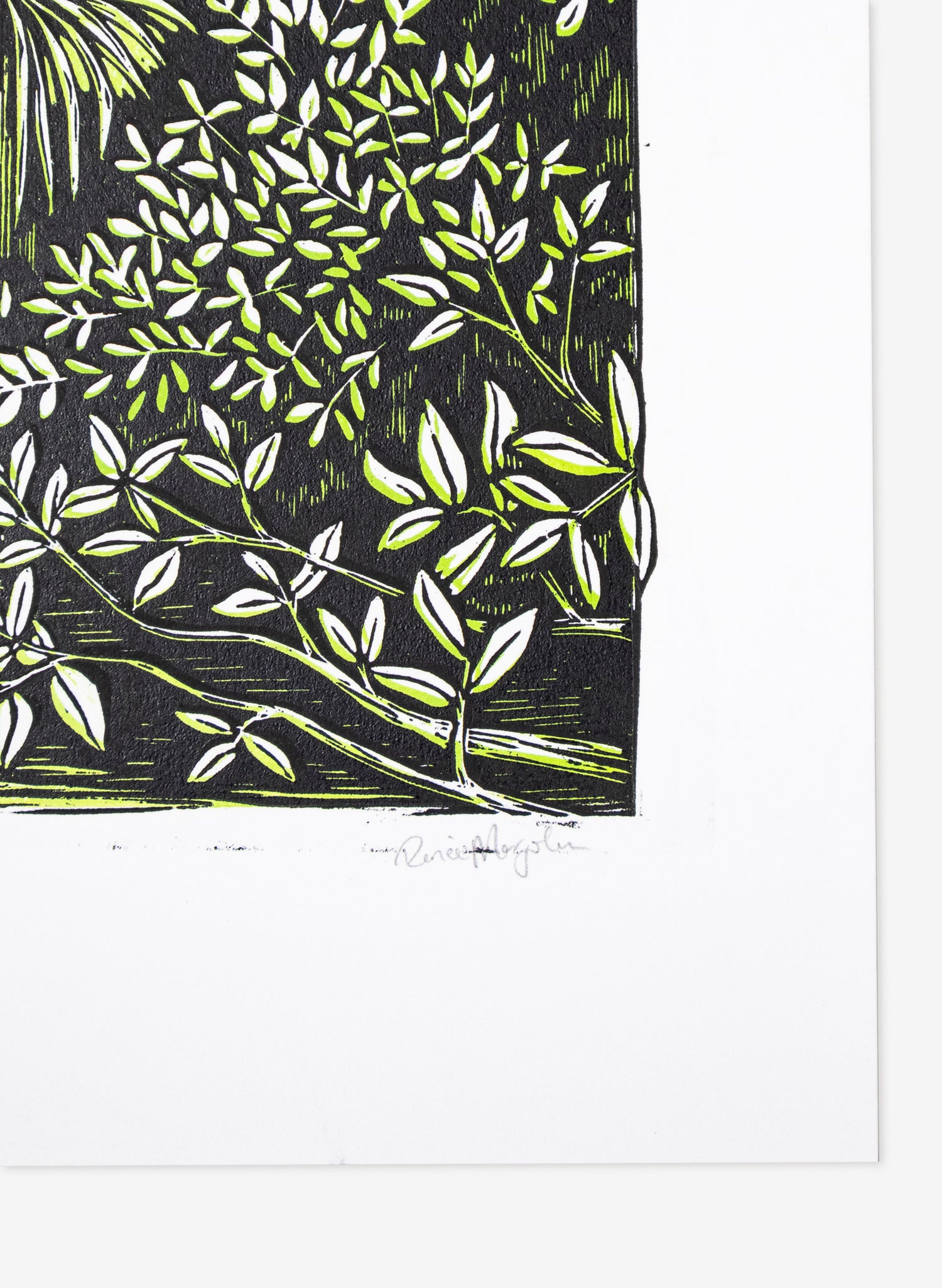 Pause (Green) -  Wood Cut Print