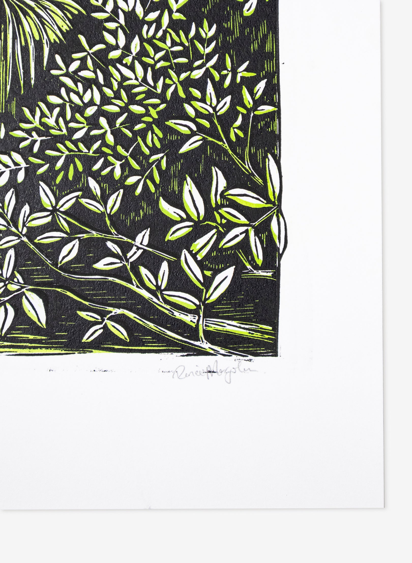 Pause (Green) -  Wood Cut Print