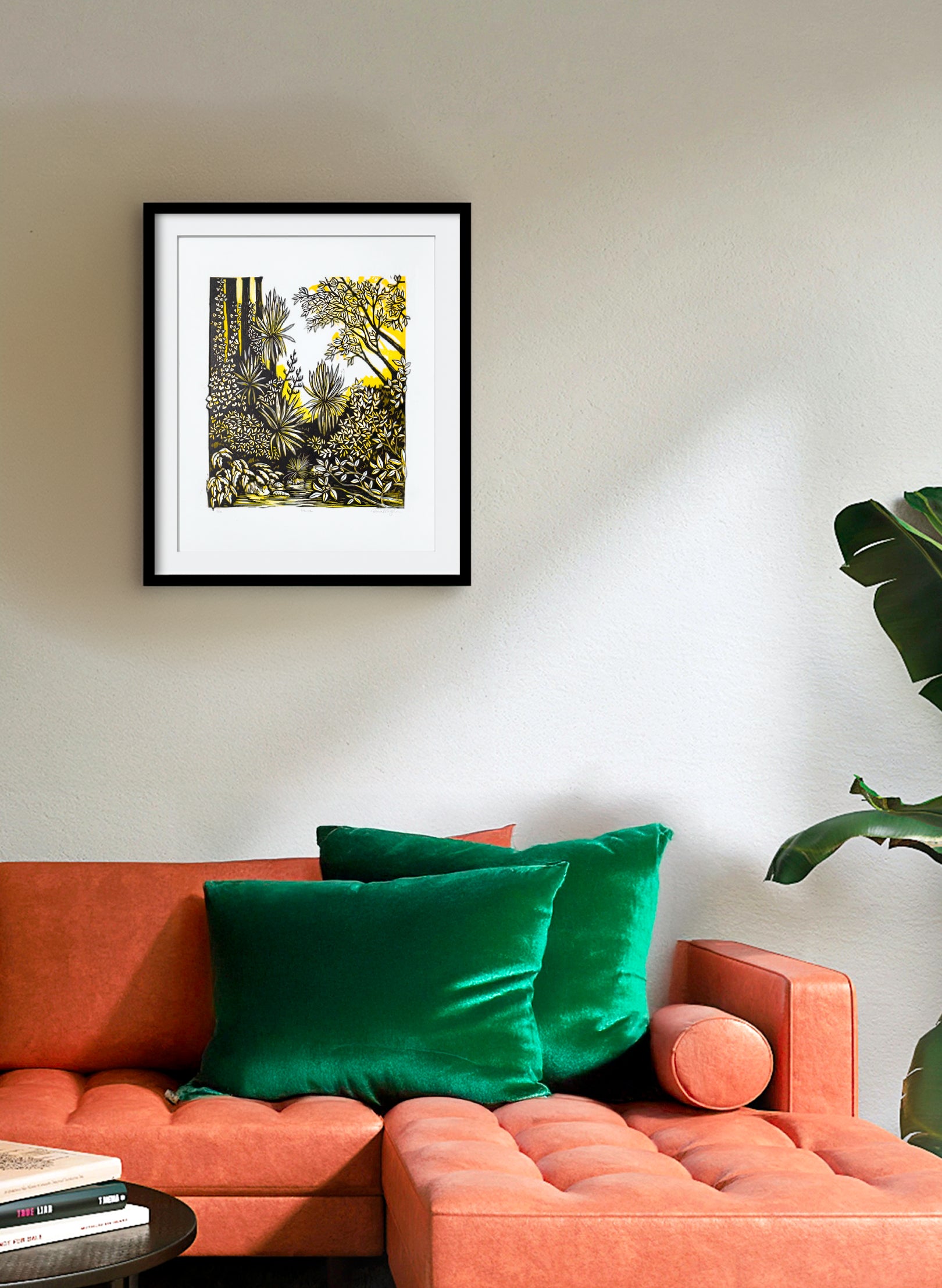 Pause (Yellow) -  Wood Cut Print