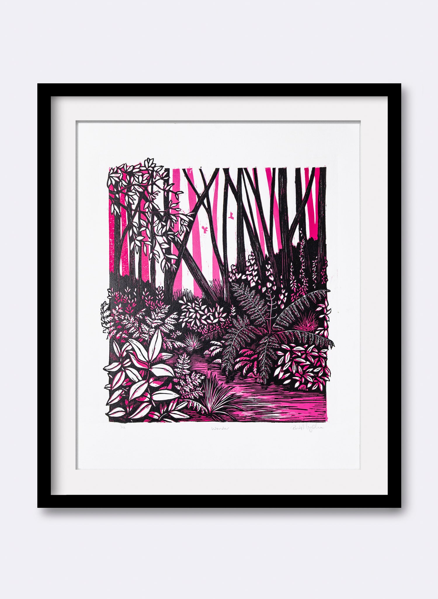 Wander (Pink) -  Wood Cut Print