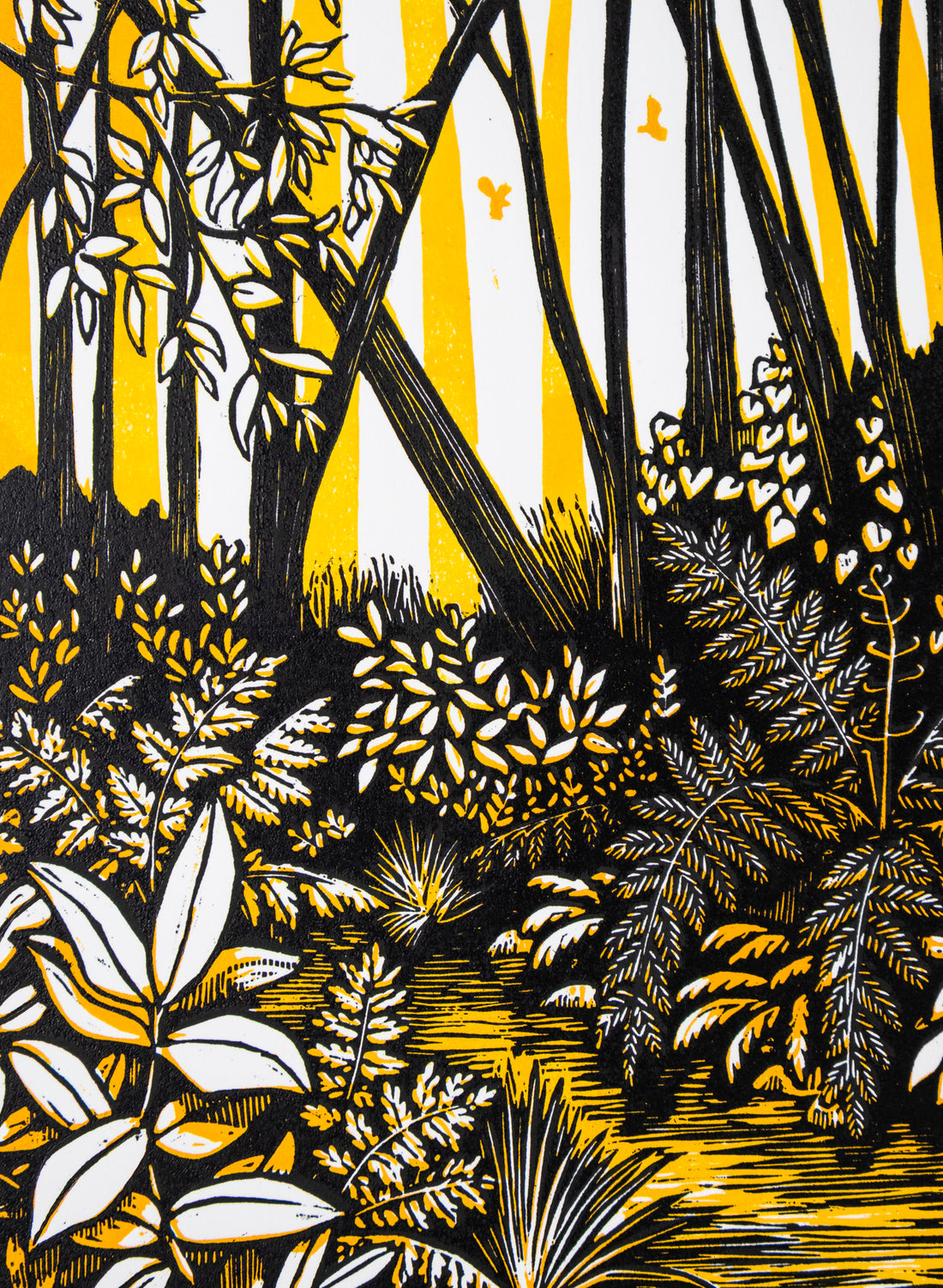 Wander (Orange) -  Wood Cut Print