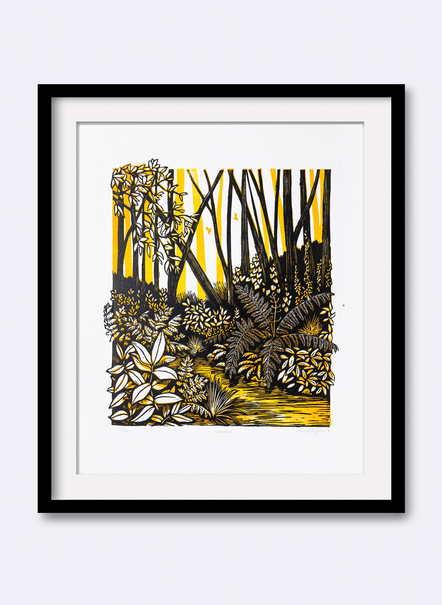 Wander (Orange) -  Wood Cut Print