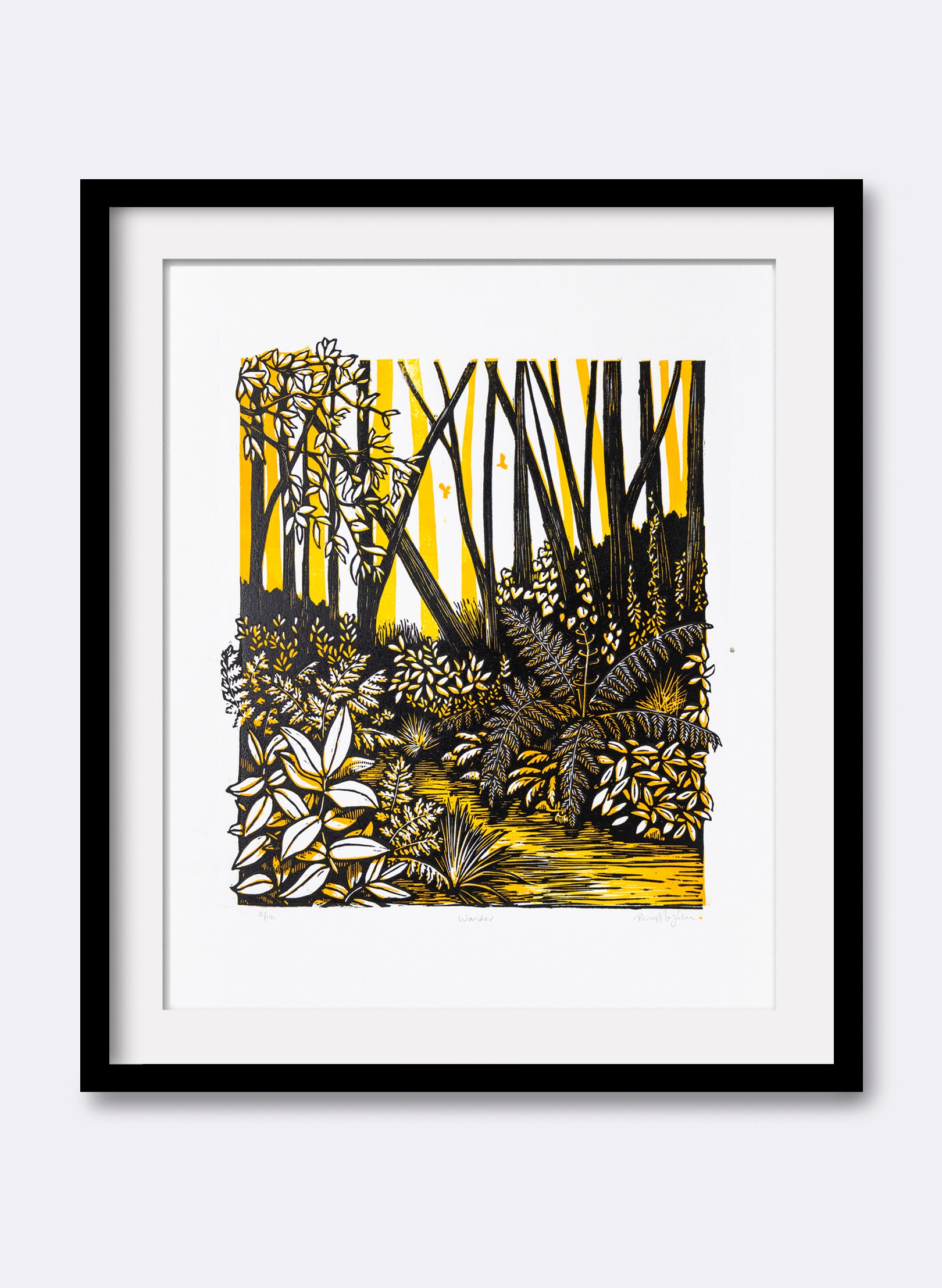 Wander (Orange) -  Wood Cut Print