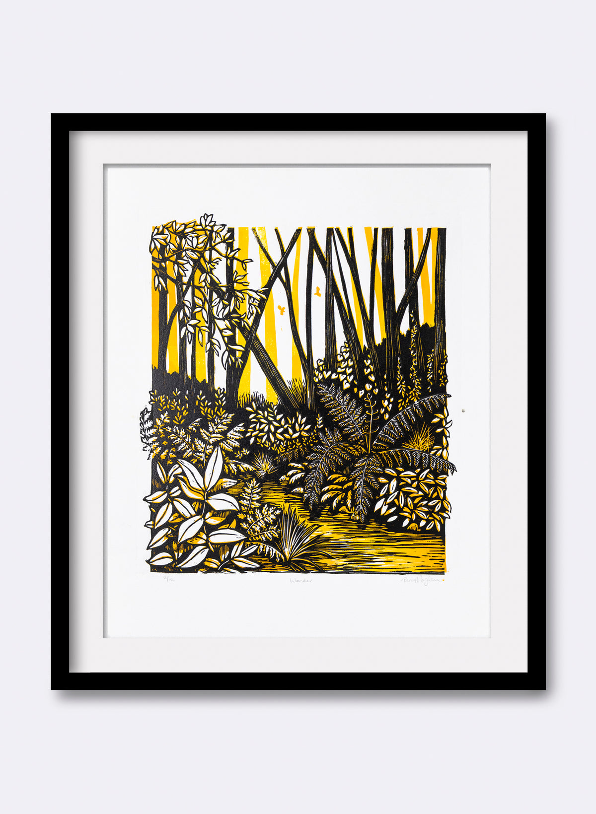 Wander (Orange) -  Wood Cut Print