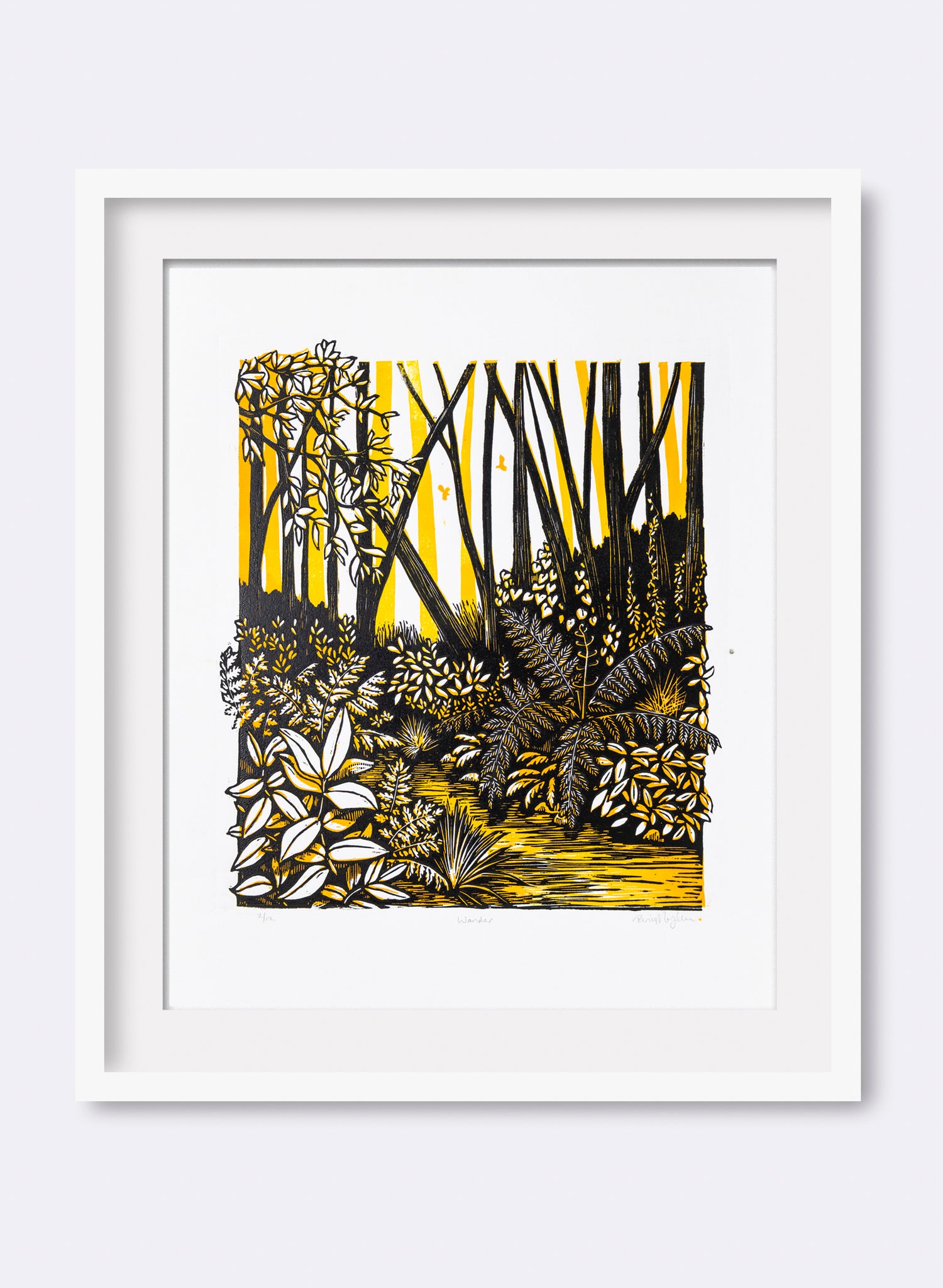 Wander (Orange) -  Wood Cut Print