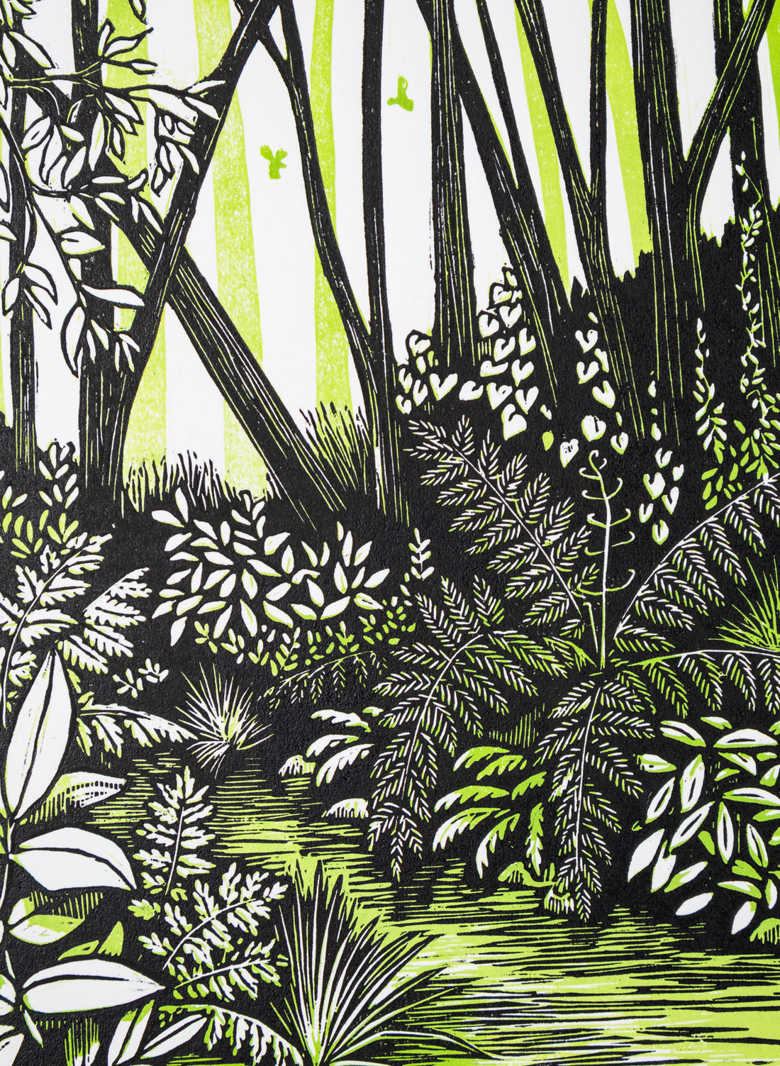 Wander (Green) -  Wood Cut Print