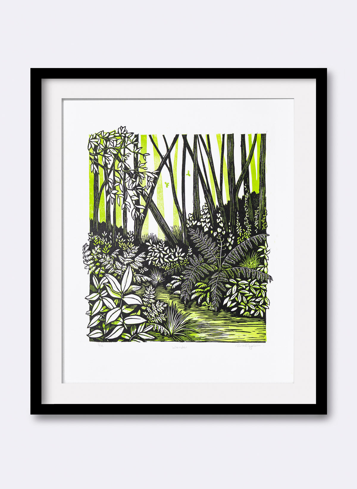 Wander (Green) - Wood Cut Print