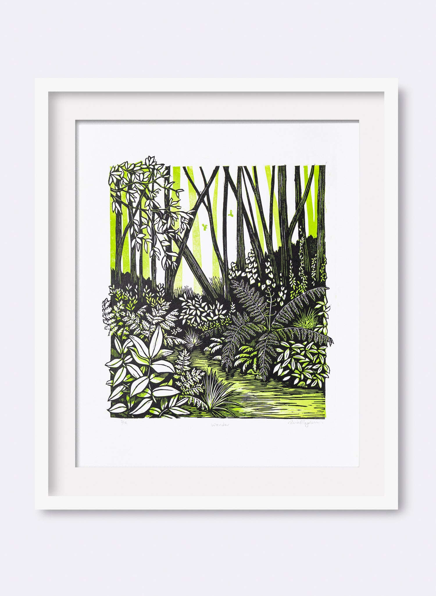 Wander (Green) -  Wood Cut Print
