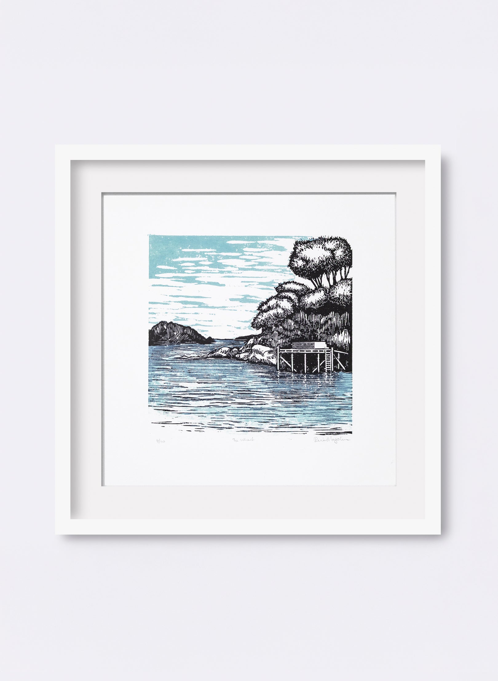 The Wharf (Blue) -  Wood Cut Print