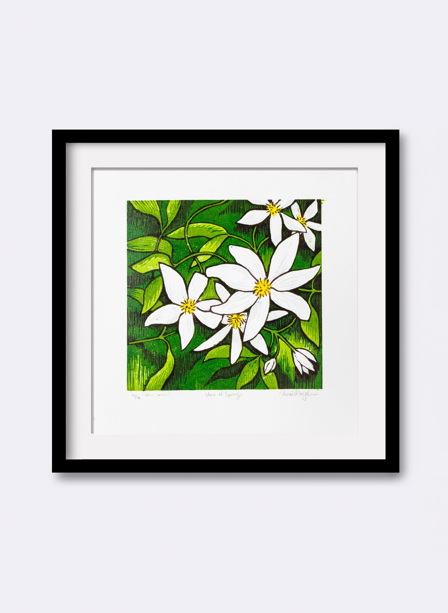 Stars of Spring (Colour)  -  Wood Cut Print