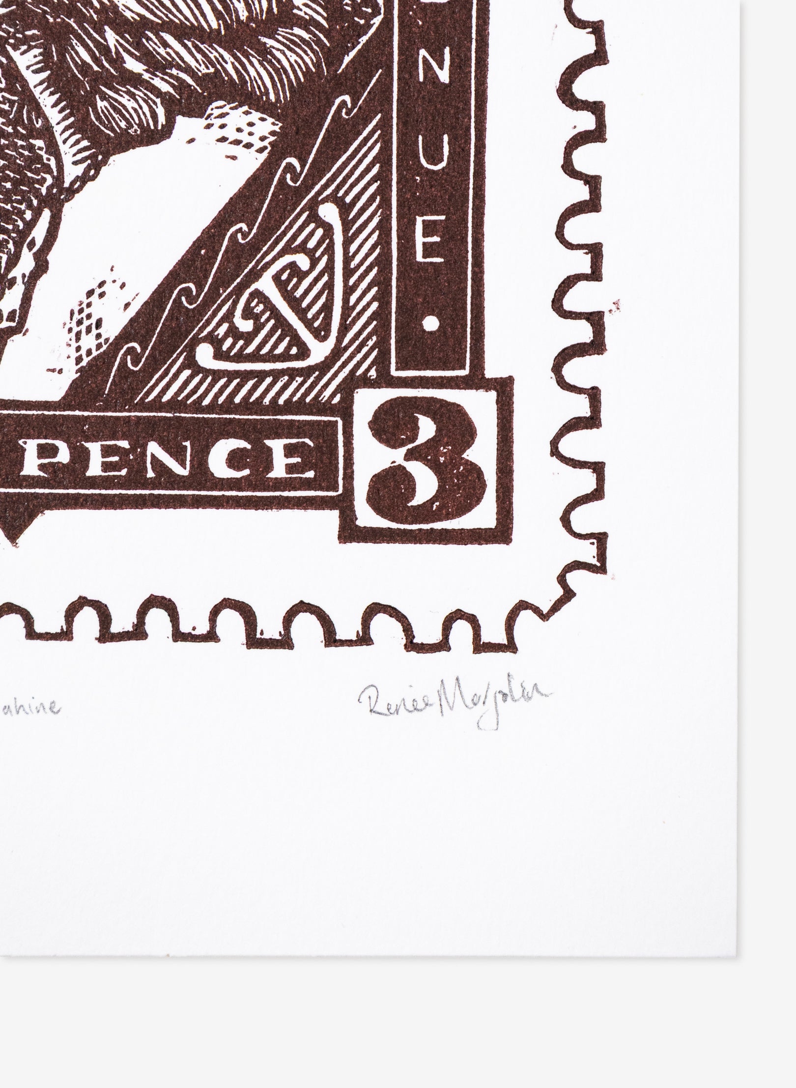 Wahine Stamp (Colour) -  Wood Cut Print