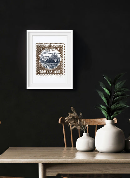 Wahine Stamp (Colour) -  Wood Cut Print