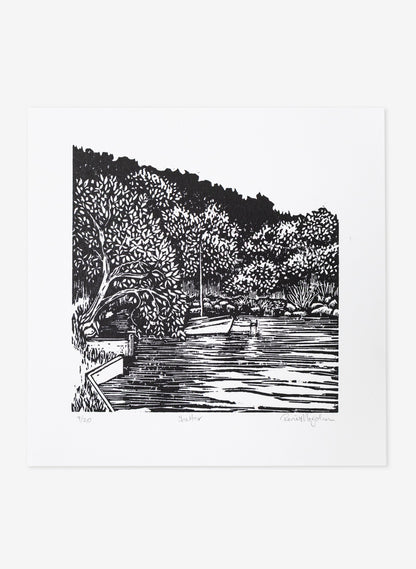Shelter -  Wood Cut Print