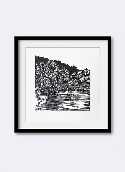 Shelter -  Wood Cut Print