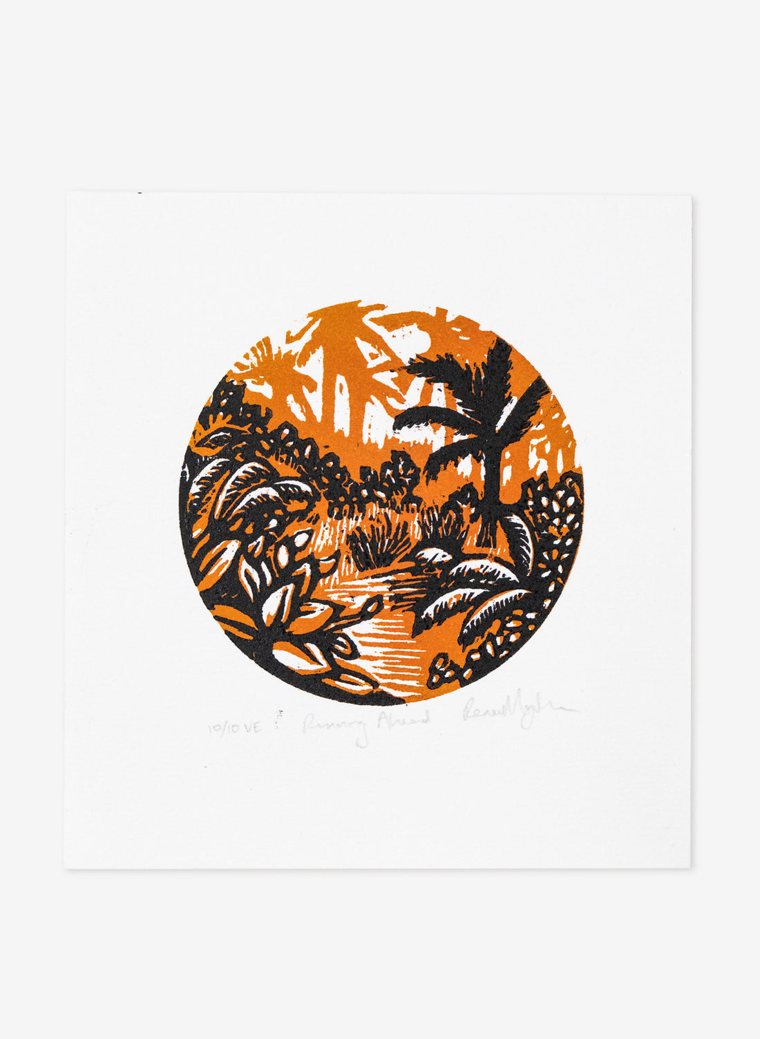 Running Ahead Orange 9/10 - UNFRAMED