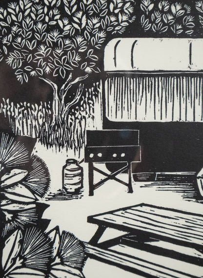 Matata -  Wood Cut Print Framed