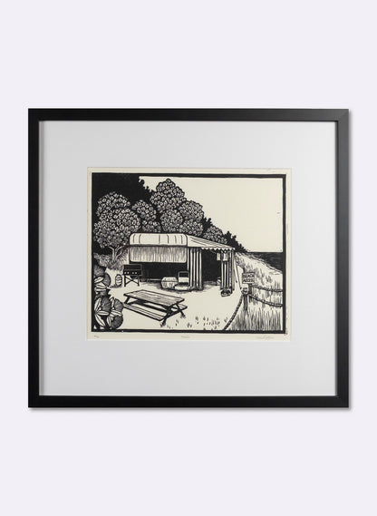 Matata -  Wood Cut Print Framed