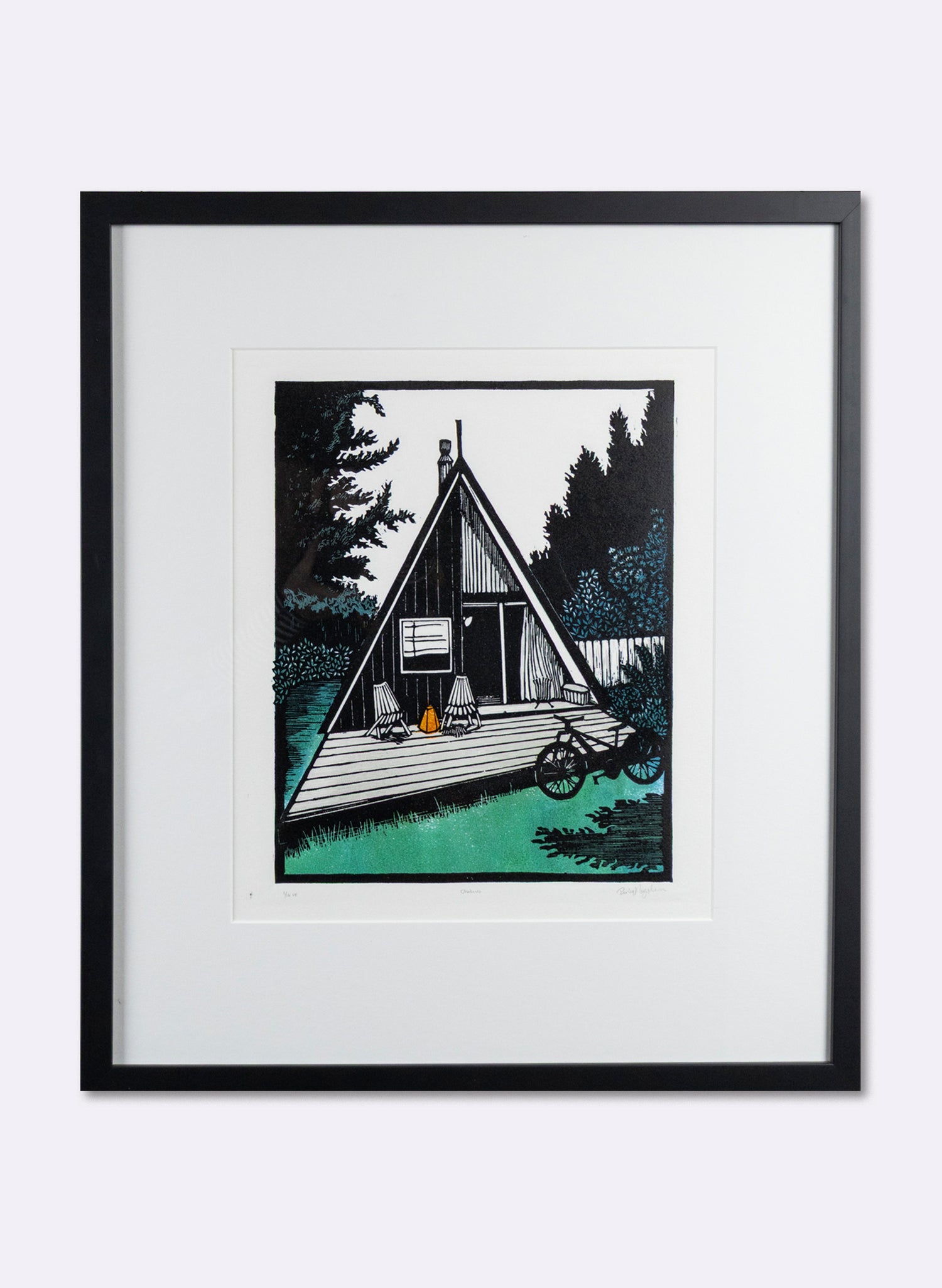 Ohakune (Colour) -  Wood Cut Print Framed