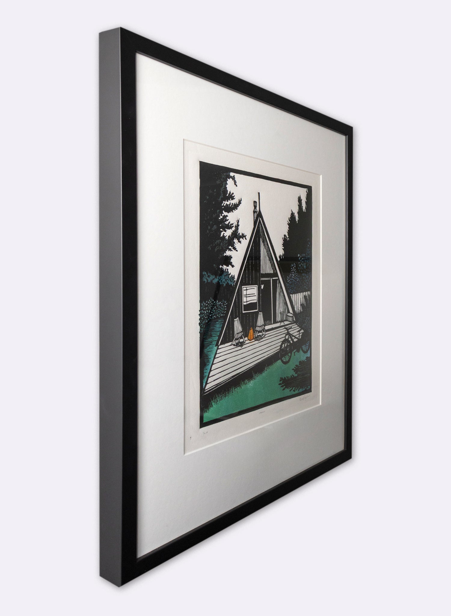 Ohakune (Colour) -  Wood Cut Print Framed