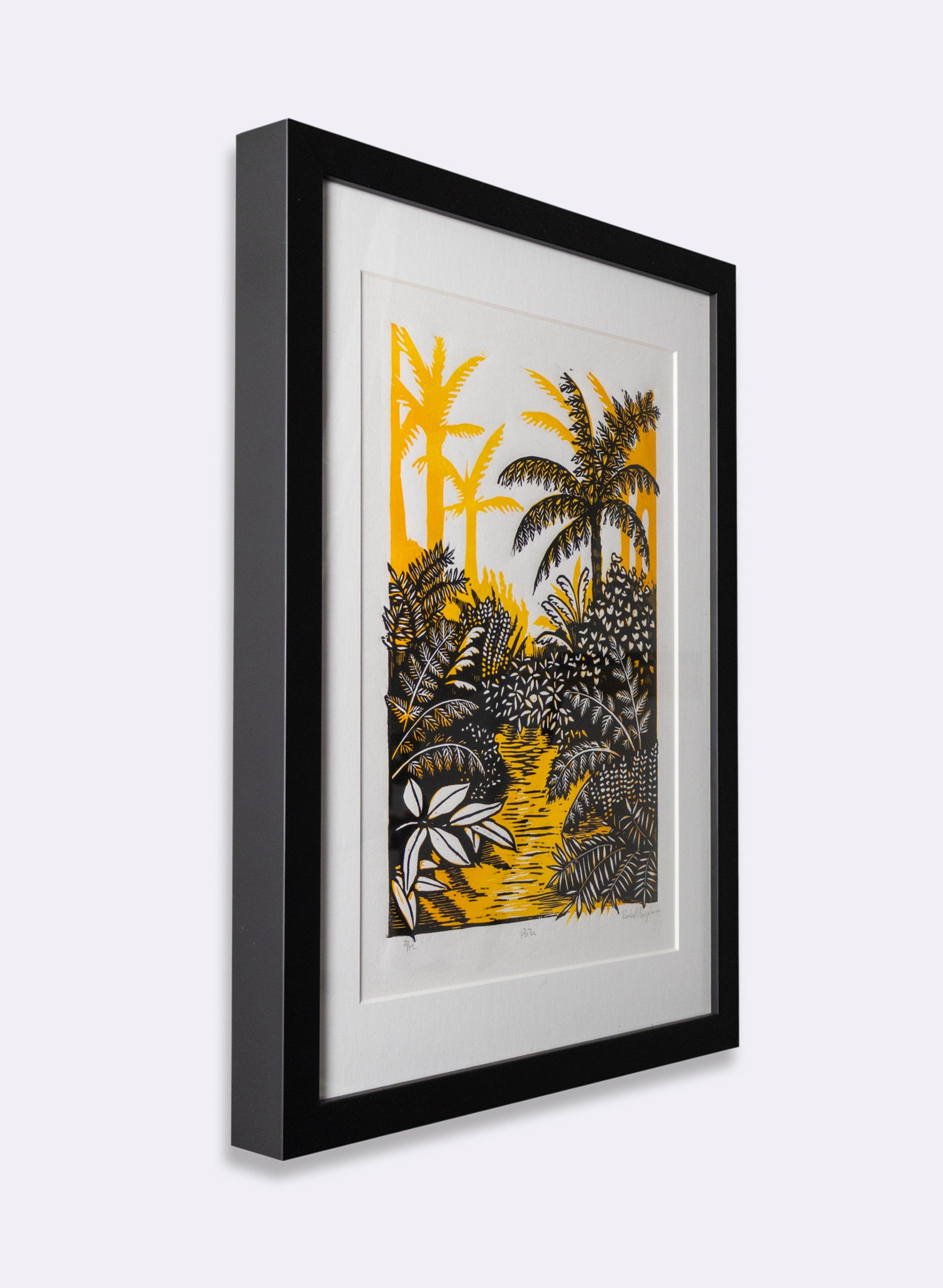 Path (Orange) -  Wood Cut Print Framed
