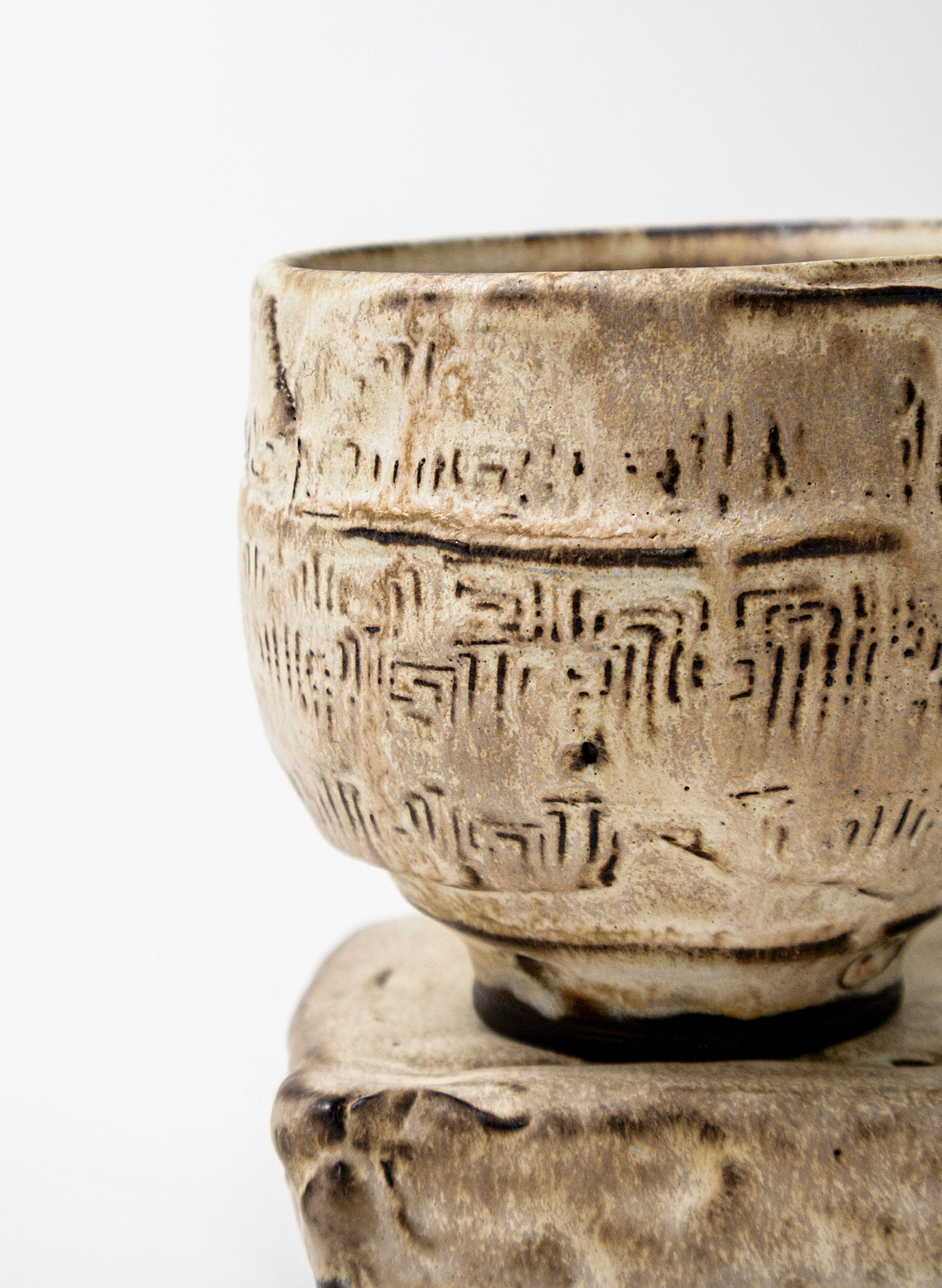 White Ceramic Cup on Pedestal