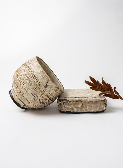 White Ceramic Cup on Pedestal