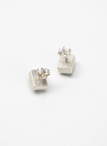 Rectangle Facetted Cut Pounamu Stud Earrings